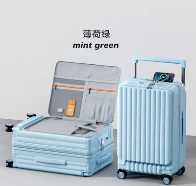 Carry-On Suitcase with Wide Trolley, Silent Wheels and Combination Lock - 9