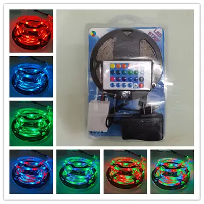 Street stall night market light LED light strip 12V 2835 RGB set adhesive waterproof colored light strip blister set