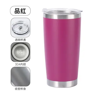 20 oz Çift Katmanlı Vakumlu Araba Bardağı, 304 Paslanmaz Çelik Termos - 11