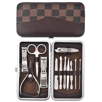 Set aus 12 Edelstahl-Nagelscheren, komplettes Maniküre- und Pediküre-Werkzeugset, Beauty-Set mit Nagelscheren und Nagelschereset - 13