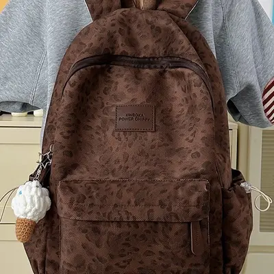 Leopard Print School Backpack, Large Capacity, for Teenagers - 4