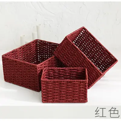 Various storage boxes cosmetic storage boxes snack storage boxes office side table storage baskets wholesale - 11
