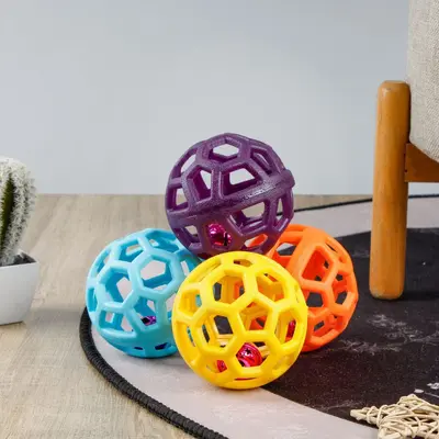 TPR Dog Toy Ball, Bite-Resistant, Geometric Hollow Design - 3