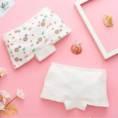 Grenzüberschreitend etikettierte Kinderunterhosen aus 100% Baumwolle, atmungsaktive Boxershorts für kleine und mittlere Kinder, Schüler-Mädchen-Slips, Baby-Unterhosen