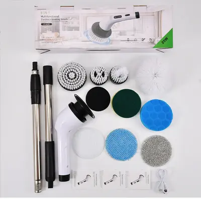 9-in-1 Adjustable Electric Cleaning Brush for Bathroom and Glass - 8