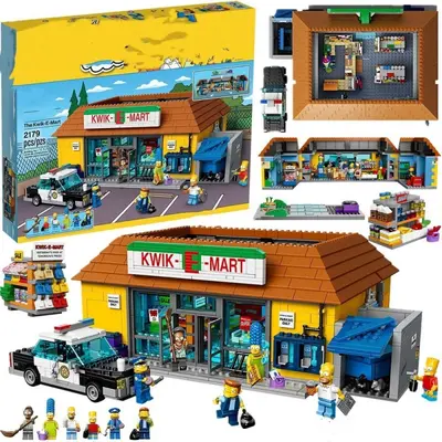 Cross-border 11016 Creative Street View Architecture Simpson Supermarket Model Small Particle Assembly Building Block Toy X19044