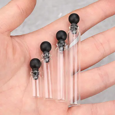 B016-0.5ml 1ml 2ml 3ml parfüm esansiyel yağ örnek dağıtım şişesi örnek cam şişe test tüpü deneme şişesi kapakları