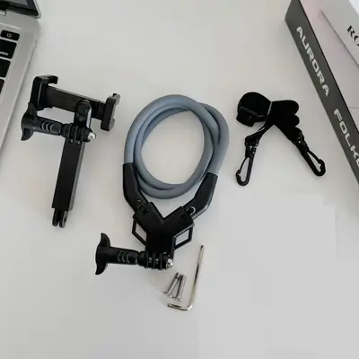 Boyun askılı telefon tutucusu, yatay ve dikey çekimler arasında bir saniyede geçiş, spor kameraları için tembel stand, silikon evrensel stand. - 13
