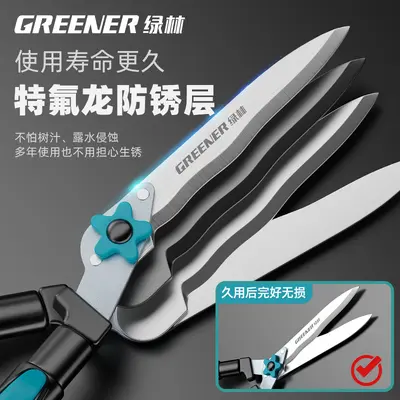 Green forest garden shears, lawn hedge shears, greening garden shears, seedling high branch shears, special shears for branch pruning