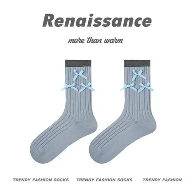 Damen-Mittellange Spitzensocken, Dopamin-Einfarbig, Frühling und Herbst - 9