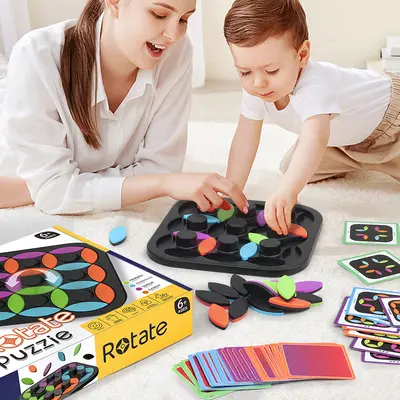 Early Education Colorful Leaf Rotating Puzzle, Intelligence Development Teaching Aid