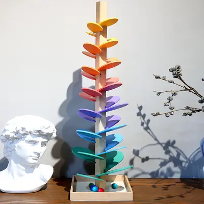 Regenbogen-Musikbaum aus Holz, Lernspielzeug für Kinder, Frühförderung - 4