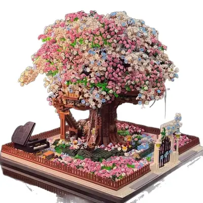 Kiraz Çiçeği Ağacı Evi Yapı Blokları Seti, Dev Boy Maket - 6
