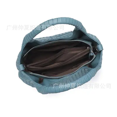 Vintage Woven Soft Leather Women's Crossbody Bag, Large Capacity - 5