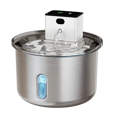 Edelstahl-Haustier-Trinkbrunnen, automatische Umwälzung, Sensor, geräuschlos