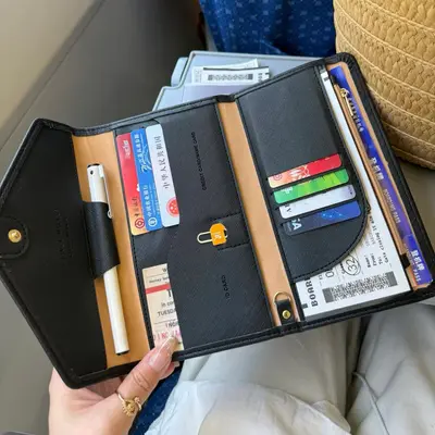 RFID pasaport cüzdanı çok fonksiyonlu belge organizer