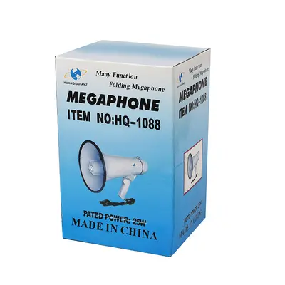 Large handheld wireless megaphone, high power, with recording function