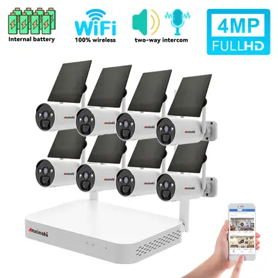 4/8 güneş paneli WIFI kamera kablosuz ağ video gözetim DVR - 1
