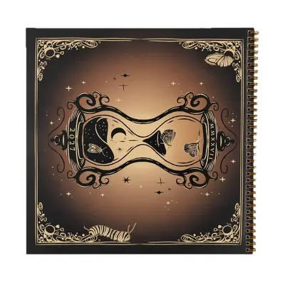 2027 Retro Wall Calendar, Gold-Foil, Hourglass Design