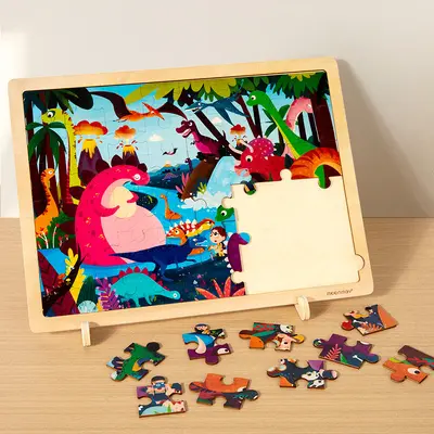 Wooden Flat Puzzle for Toddlers Ages 2-5 Educational Brain Development Toy - 5