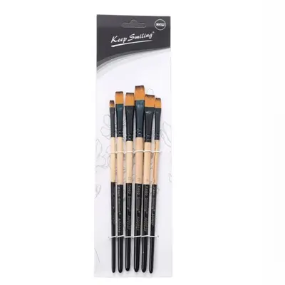 Suluboya fırça seti, 6 parça, naylon, yağlı boya, dijital, çocuk DIY sanat malzemeleri - 12