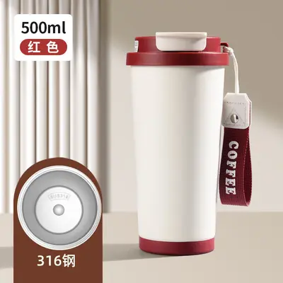 Edelstahl-316-Thermobecher mit Keramikinnenbehälter, Lilien-Design - 8