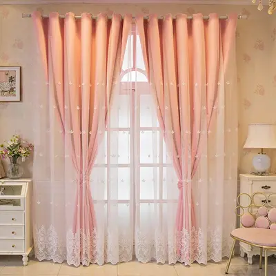 Double-Layer Blackout and Sheer Curtain for Bay Windows and Living Rooms - 8