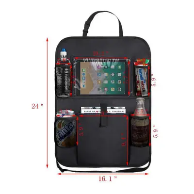 600D Oxford Fabric Car Seat Back Organizer Storage Bag - 9
