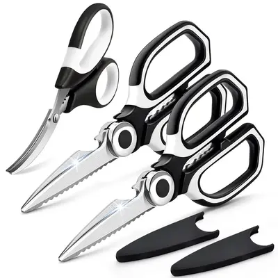 Kitchen Scissors 3-Piece Set, Seafood and Shrimp Deveining Scissors
