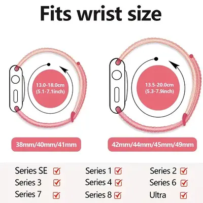 Apple Watch Series 11 Uyumlu Cırt Cırtlı Naylon Halka Kordon, iWatch 4-10 Uyumlu