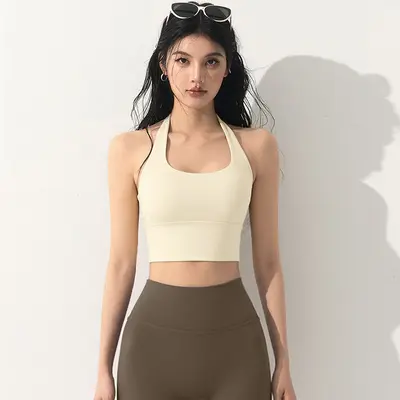 Halter Neck Backless Sports Bra and Yoga Top Set for Women - 8