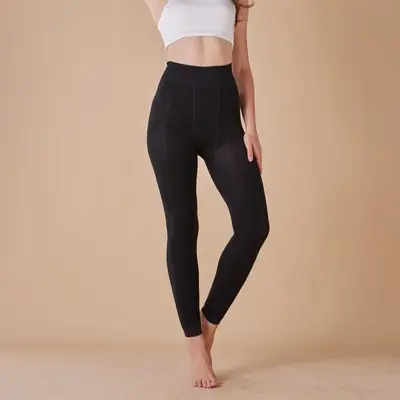 Women's Thick Fleece-Lined Footed Leggings, Plus Size Winter - 8