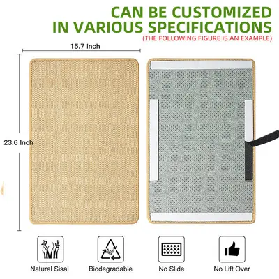 Fabrika doğrudan tedarik saf sisal taklit sisal kedi tırmalama pedi, kenar bağlama, destek, Velcro, evcil hayvan malzemeleri.