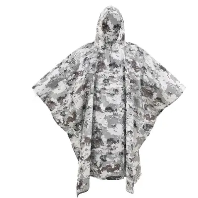 3-in-1 Multifunctional Waterproof Cape Poncho Raincoat with Ground Mat - 13