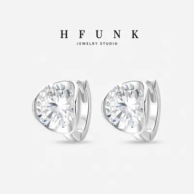 Yüksek kaliteli Moissanite klipsli kadın küpesi, asılı tasarım