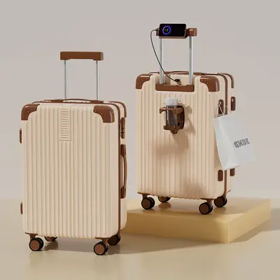 Silent universal wheeled new style double suitcase, 20 inch carry-on luggage, large capacity wheeled bag, coded 26 inch wedding suitcase. - 11