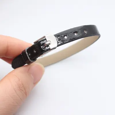 DIY 8mm PU leather wristband, slide charm compatible - 10