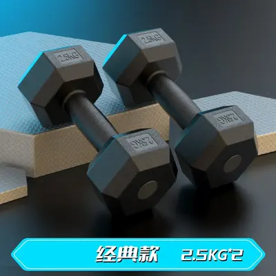 Hexagonal dumbbell pair, rubber coated, children and adults - 7