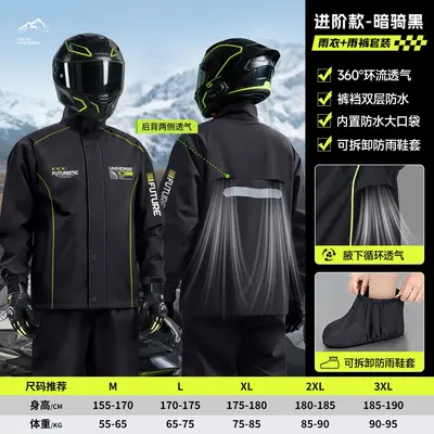 Motorrad-Regenanzug zweiteilig mit Regenhose - 9