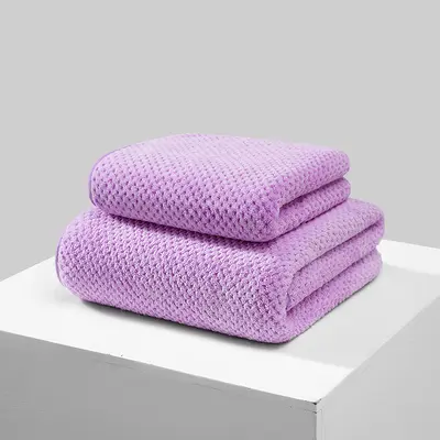 Antibacterial Thickened Large Bath Towel 90*170 Pineapple Grids Bath Towel Absorbent Home Face Towel Coral Velvet Towel Cross-border Wholesale - 11