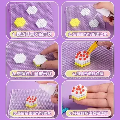 Magic Fuse Bead Craft Set for Girls, DIY Educational Handmade Toy