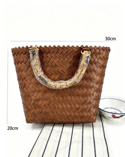 Handwoven Bamboo Knot Women's Handbag Gift Style Multiple Designs Shoulder Bag - 7