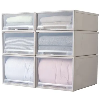 Storage box with drawers, multi-layer, transparent plastic - 6