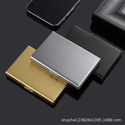 Anti-Magnetic Stainless Steel Metal Card Holder, Anti-Theft Men's Wallet