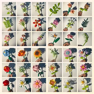 Zuanma 087 Building Block Flower Single Stem Everlasting Flower Building Block Rose Sunflower DIY Cross-Border Wholesale Dropshipping - 4