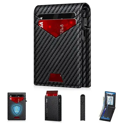 RFID-Blocking Metal Card Holder and Ultra-Thin Leather Wallet for Men - 6