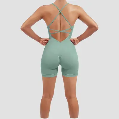 Yüksek Kaliteli Yaz Yoga Tulumu, Çabuk Kuruyan Spor Takımı, Dış Giyim İçin Fitness Kıyafet