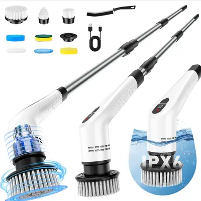 12-in-1 Electric Cleaning Brush, Extendable Telescopic - 7