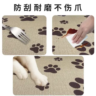 Cross-Border Anti-Slip Cartoon Floor Mat Cute Dirt-Resistant Doormat Pet Foot Pad Imitation Linen Cat Scratch Wear-Resistant Dirt-Resistant Mat