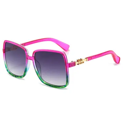 Damen-Sonnenbrille, großer Rahmen, bunt dekorativ - 8